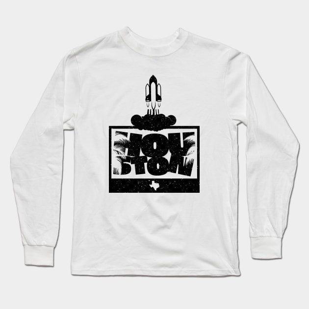 Houston Texas Graphic Long Sleeve T-Shirt by CamcoGraphics